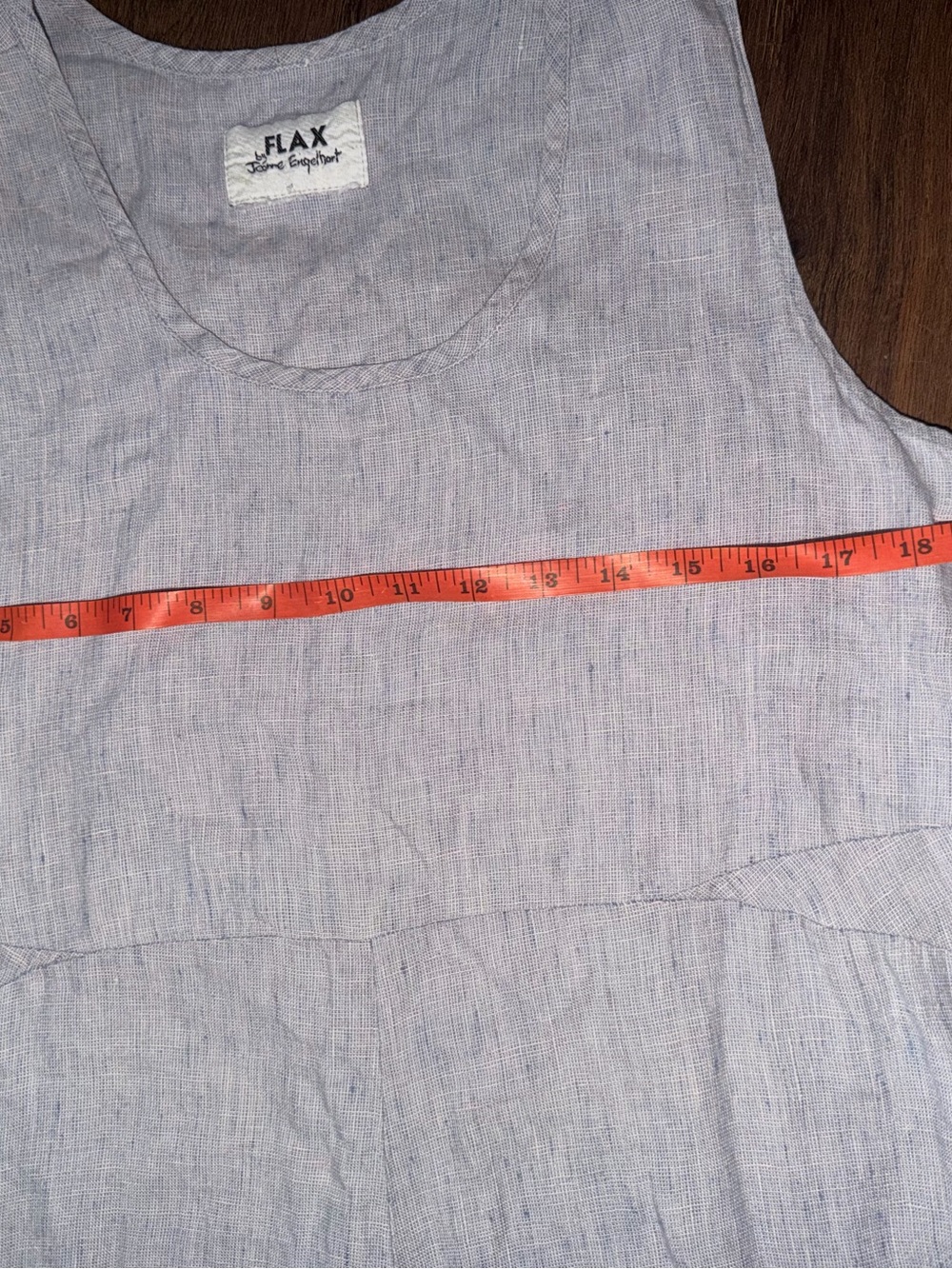 Rare flax maxi linen dress light blue summer fall pocket casual vtg coastal $200 - Picture 11 of 14